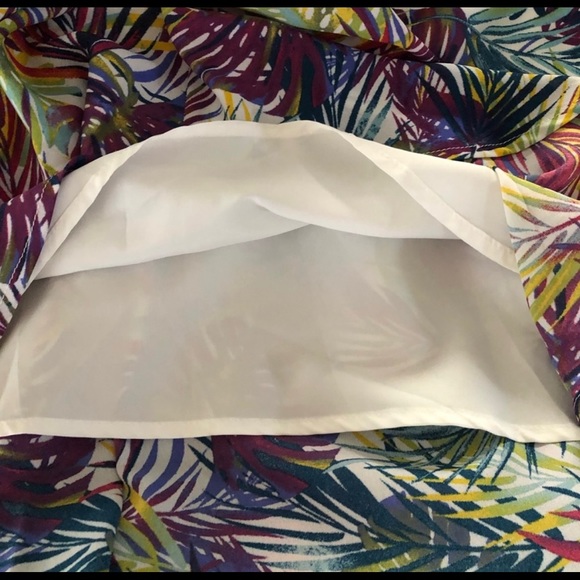 Jessica London Sleeveless Tropical Palm Leaves V Neck Plus Dress - Picture 5 of 6